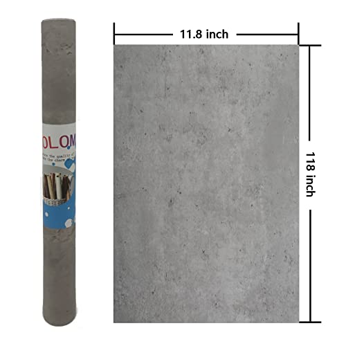 HOLOMEY Light Grey 3D Concrete Texture Countertop Contact Paper