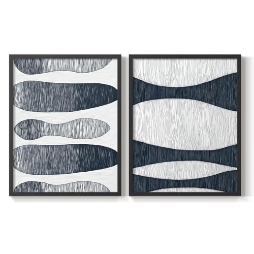 Renditions Gallery Set of 2 Peel & Stick Framed Prints, Abstract Wall Art, Geom…