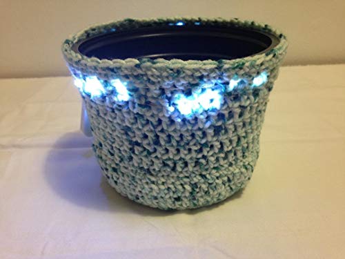 Flower Pot Cover fairy lights plants seeds fertilizer gardening herbs crochet handmade