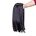 SWACC 14-Inch Short Straight Middle Part Hair Wig Medium Length Synthetic Heat Resistant Wigs for Women with Wig Cap (Black-1B)