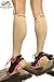2 PAIRS Calf Compression Sleeve for Men & Women, Best Footless Socks for Shin Splints & Leg Cramps, Calves Circulation Remedy, Support Stockings, Running, Basketball Lycra Tights - ALL BEIGE L/XL