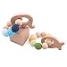 2pc Baby Wooden Teethers Organic Elephant Fish shaped Teething Chewable Toy Montessori Baby Teething Safe and Natural Baby Shower Gift