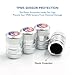 CKAuto American Flag Valve Stem Caps, Aluminum USA Tire Valve Caps, Universal Dust Proof Stem Covers for Cars, Trucks, Bikes, Motorcycles, Bicycle, Corrosion Resistant, 4 Pack(Silver)