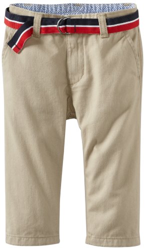 Tommy Hilfiger Baby Boys  Charlie Flat Front Pant, Travel Khaki, 24 Months