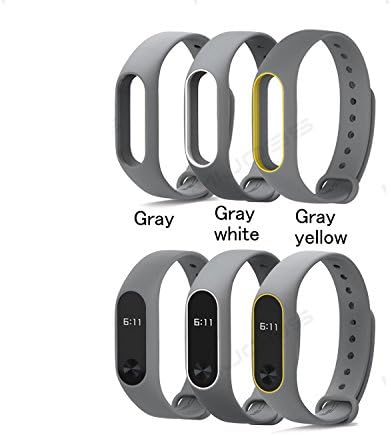 Colorful Replacement Wrist Strap Bracelet For Xiaomi Mi Band / Xiaomi Mi Band 2 Smart Wrist Fitness Tracker Waterproof Bracelet (Gray-white)