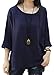 Soojun Women's Casual Loose Long Sleeve Round Collar Cotton Linen Shirt Blouse Tops (Size S to XL)