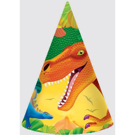 Amscan Prehistoric Dinosaurs Party Hats, Party Favor