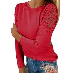 iPOGP Women's Round Neck Solid Color Hollow