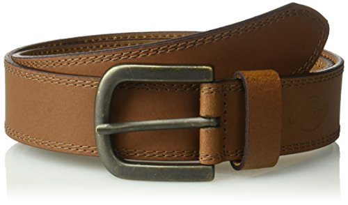 Dickies Men's Dickies Mens 1 1/2 In. Leather Belt With Two Row Stitch, tan, 44