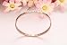 VNOX Girl's IP Rose Gold Plated Stainless Steel Rhinestone Roman Numeral Bangle Bracelet 7.5