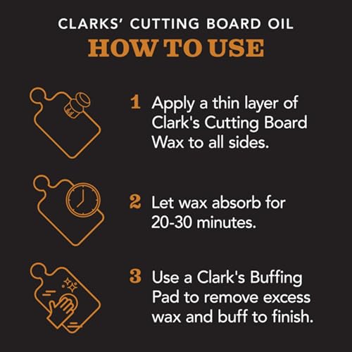 CLARK’S Cutting Board Oil and Wax Kit Set includes Food Grade Mineral