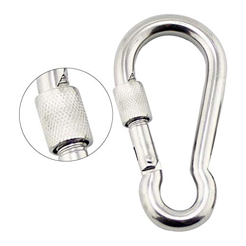 PLRB TOYS 8pcs Locking Carabiners, Heavy Duty Carabiner, 316 Stainless Steel Screw Lock Carabiner Hooks