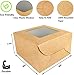 YD YD XINHUA Brown Bakery Boxes Small Cake Box 4x4x2.5 | 50 Pack Pastry Box Dessert Boxes with Window Cookies Boxes Brown Kraft Paper Boxes for Mini Cake, Cupcake, Cookies, Dessert, Donuts, Pastry