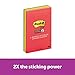 Post-it Super Sticky Notes, 2x Sticking Power, 4 in x 6 in, Marrakesh Collection, Lined, 3 Pads/Pack, 90 Sheets/Pad (660-3SSAN) primary