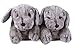 Happy Feet Slippers Gray Puppy Animal Slippers for Adults and Kids, Cozy and Comfortable, As Seen on Shark Tank (Medium)