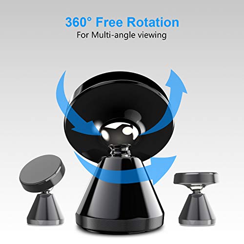 Magnetic Phone Car Mount, Amoner Universal Car Phone Holder for Dashboard, 360° Adjustable Magnet Cell Phone Mount Compatible with iPhone, Samsung, LG, GPS, Mini Tablet and More