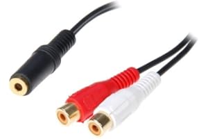 6" Stereo Splitter 3.5mm Jack to 2 RCA Female Audio Adapter Professionally Made