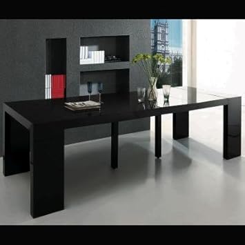 Table console extensible transformable gris satiné  Declikdeco