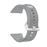 Amanod Soft Silicone Replacement Sport Band Strap for Fitbit Ionic Smart Fitness Watch (6.7"-8.1, Gray)