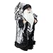Northlight Standing Santa Claus in Silver and Black with Gifts Christmas Figure, 16