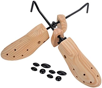 Fenun 2PC Wooden Shoe Stretcher, Unisex Premium Professional 2-Way Adjustable Shoe Trees, High Quality Solid Wood Bonus Cedar Shoe Horn
