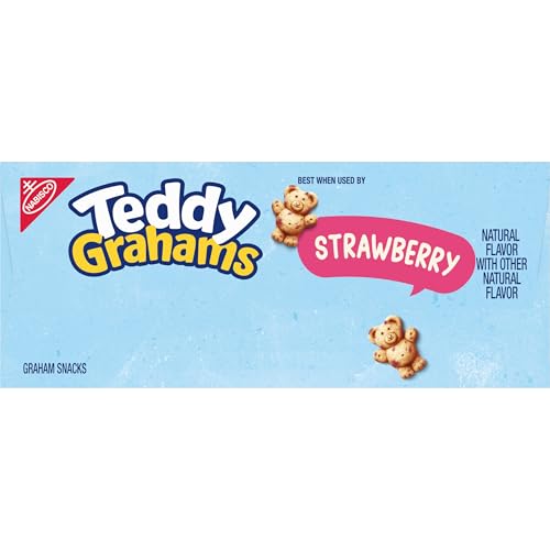 TEDDY GRAHAMS STRAWBERRY FLAVOR GRAHAM SNACKS, KIDS SNACKS, 10 OZ
