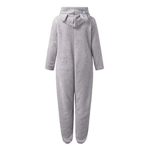 VEKDONE Women Oversized Sherpa Romper Warm Fuzzy Fleece Onesie