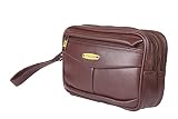Handcuffs Cash Pouch/ Money Carrying Pouch/ Luggage/ Multipurpose travel Pouch Foam Leather (Brown)