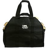 Cougar Outdoor - The Ultimate Log Carrier - 2 Handles, Heavy Duty, Standing, Waterproof, Lined Firewood Tote Bag - Perfect for Carrying Wood, Camping, Bonfires (Black)