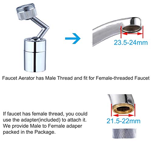 Faucet Aerator Solid Brass, 720degree Swivel Eye Wash Station Faucet