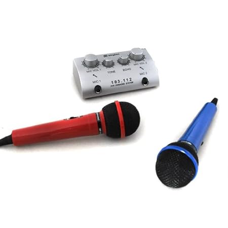 Skytec Mini 2-Kanal Karaoke Mischpult 2 Mikrofone Set
