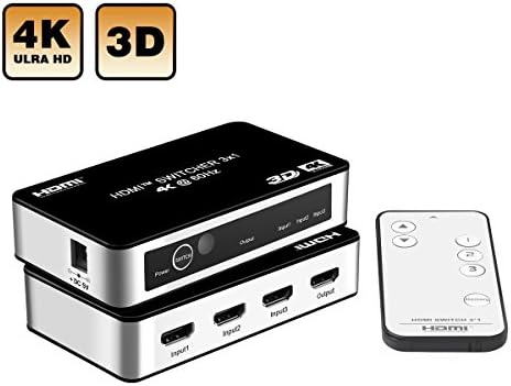 HDMI Switch, EPOLLO Premium4K@60Hz 3 Port 3 x 1 HDMI Switcher with IR Wireless Remote Supports ARC, 4kx2k, Full 3D, 1080P