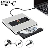External CD DVD Drive USB3.0 NOLYTH USB C Superdrive External DVD CD+/-RW Burner Writer Optical Drive Compatible with Mac/MacBook Pro/Air/iMac/Laptop/Windows10 (Silver)