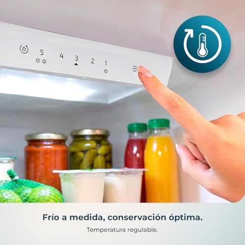 Bolero CoolMarket Combi 262 White E PureFresh Kit Frigorífico Combi de 262 litros. 176 cm de altura, 54 cm de largura, baixo consumo, LED interior, portas reversíveis, controlo eletrónico