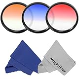 58MM Essential Graduated Color Filter Kit for CANON Rebel (T5i T4I T3i T3 T2 T2i T1i XT XTi XSi XS SL1), CANON EOS (1100D 700D 650D 600D 550D 500D 450D 400D 350D 300D 100D 60D 7D) - Includes: Graduated Red, Orange and Blue Filters + 2 Premium MagicFiber Microfiber Cleaning Cloths