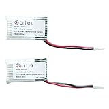 KCRTEK 400mAh Lipo Battery, 2pcs 3.7V 400mah Battery with XH Plug for RC Quadcopter Holy Stone HS170,HS170C,F180W,F180C,Hubsan X4, H107D H107L Syma X11C Syma X51 Huban X4