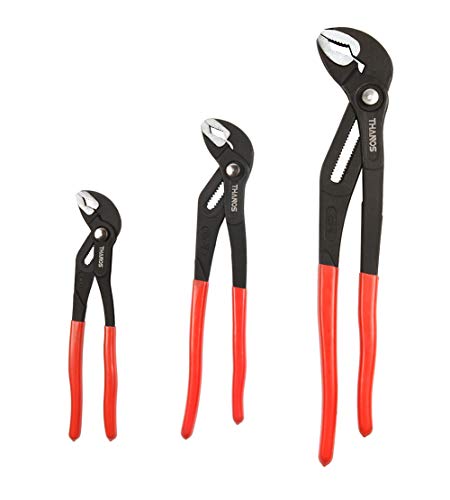 THANOS Tongue and Groove Pliers Set.Slip Joint Pliers Set.Water Pump Pliers Set with Push Button, Quick Adjust Channel Locks Pliers,Plumbing Pliers 10-12-16Inch (3PCS Water Pump Pliers Set)