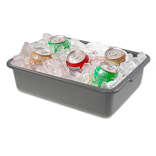 Kekow 4-Pack Commercial Tote Box, Small Plastic Bus Box/Wash Basin, 12.13" x 8.5" x 3.46"