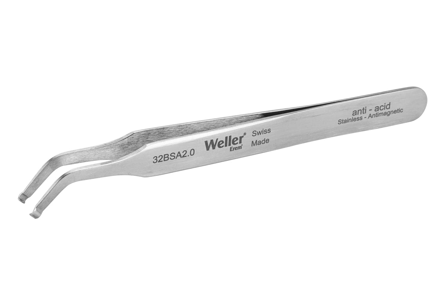 Weller Erem 32BSA20 SMD Tweezers 45° Angled with Round Tips, 2 mm/0.078 Inch
