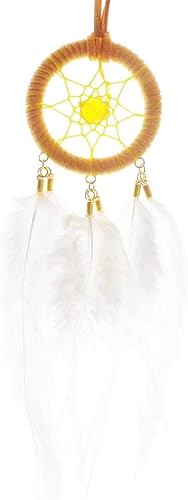 Amazon Comodo Viento ドリームキャッチャー 車 カー用品 ルームミラー アクセサリー 飾り 羽 オニキス 丸 円 イエロー グリーン ブラック グレー イエロー ホワイト ジュエリー小物 ケア用品 通販