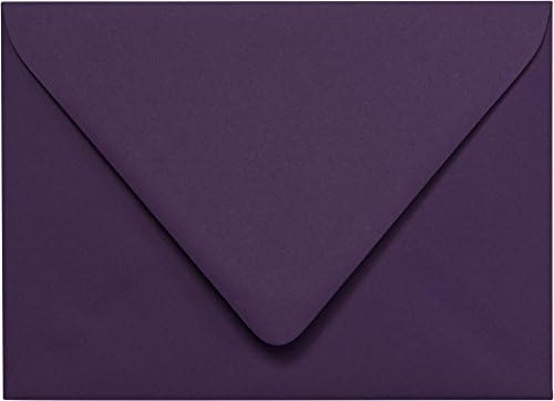 Outer A-7.5 Purple Eggplant Solid (Matte) Euro Flap Envelopes (5 1/2" x 7 1/2") - 50 Envelopes from Paper and More