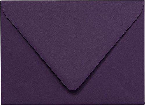 Outer A-7.5 Purple Eggplant Solid (Matte) Euro Flap Envelopes (5 1/2" x 7 1/2") - 50 Envelopes from Paper and More