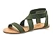 DREAM PAIRS ELATICA-6 Women Summer Fashion Design Open -Toe Elastic Ankle Strap Gladiator Flat Sandals