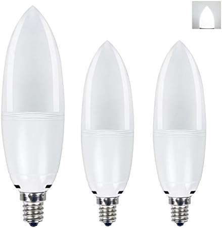 12W LED Candle Bulbs,LED Chandelier Bulb ,12W Candelabra light bulbs,100Watt Equivalent Light Bulbs,6000K Daylight White,Decorative Candle Base E12,1200LM, Non-Dimmable LED Lamp,Pack of 3