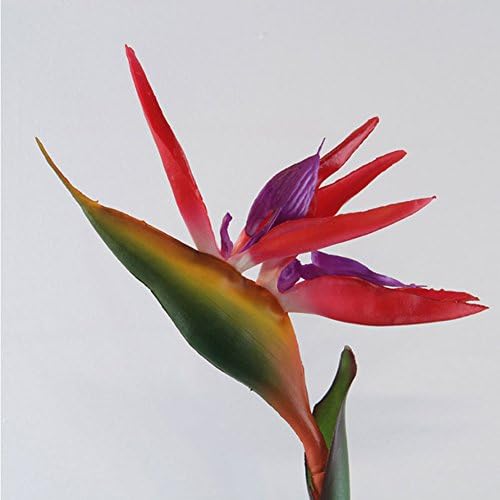 Artificial Flower Bird of Paradise Fake Plant Silk Strelitzia Reginae Home Decor, Fake Flowers Artificial Greenery for Home Garden Party Wedding Decoration Red