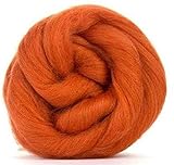 4 oz Paradise Fibers 64 Count Dyed Cinnamon (Orange) Merino Top Spinning Fiber Luxuriously Soft Wool Top Roving for Spinning with Spindle or Wheel, Felting, Blending and Weaving