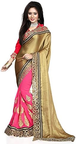 Stylo Sarees Golden Zari Work Georgette Sari for Women