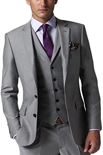 Dennis dress Light Grey Business Suits Formal Dress Groom Tuxedo Four-Piece D-168