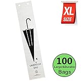 VIBNEST Wet Umbrella Bags XL-Size Pack of 100 for Stand Holders and Refills Fits Most Stands Plastic Replacement Bag Refills
