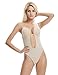 Shymay Women Backless Shapewear Bodysuit Plunge Backless Body Shaper Bra Seamless Thong Low Back Shapewear for Backless Dress (Beige, 32B/C)